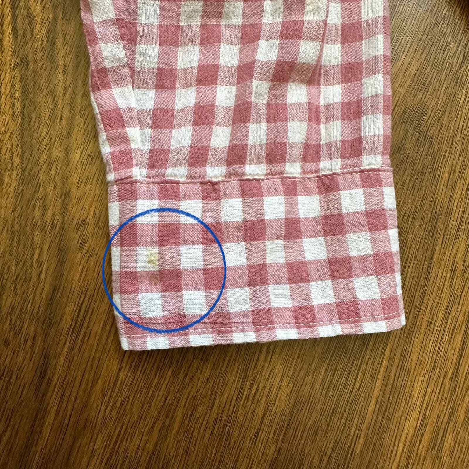 Johnny Was Workshop button up gingham floral silk… - image 4