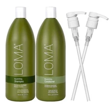 LOMA Nourishing Shampoo and Conditioner Liter Duo (33.8 Oz Each) with 2 pumps