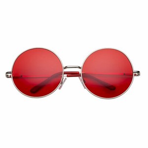 round red lens sunglasses
