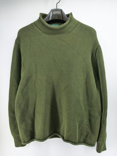 Vintage J Crew Always Roll Neck Fisherman Knit Oarsman Sweater Women Large Green