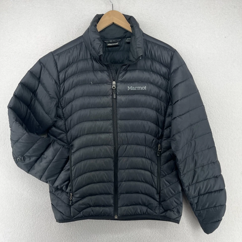 Chaqueta MARMOT Para Hombres S 600 Relleno Power Puffer Pato Abajo Aislado Esquí Negra Foto 2 de 4