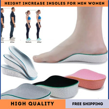 Height Increase Insoles Men Women Invisible Heel Lift Taller Shoe Inserts 2 Pads