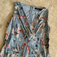 Lauren By Ralph Lauren Georgette Floral Shift Dress Multicolor Lined Sleeveless