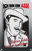 Blechschild 18X12 Cm Ich Bin Assi SchöN Intelligent Dekoration Spruch Zitat Deko