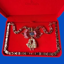 Cased Austro-Hungarian Order of the Golden Fleece Badge Necklace Museum Replica