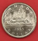 1965 Canada Silver Dollar, AU/BU, .60 Oz ASW, 80% Silver Dollar.