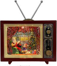 Christmas Snow Globes, Creative Santa Decorating Retro Style TV Lantern, Family