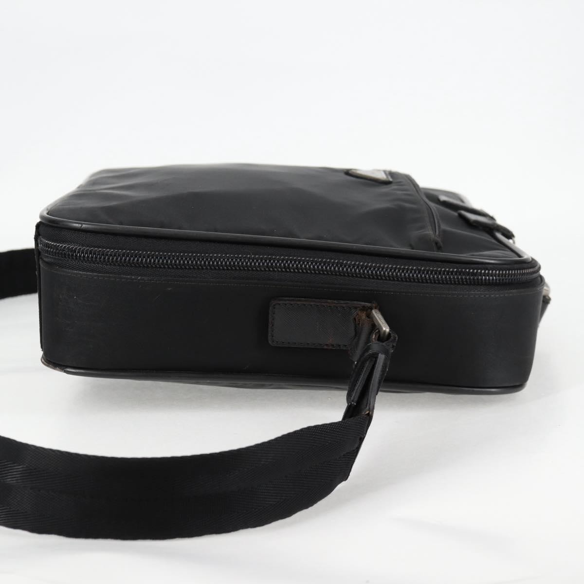 PRADA Hand Bag Nylon Leather 2way Black Silver Auth bs28384 thumbnail 3