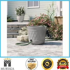 Suncast HPX10000DY Lattice Hose Pot 14"x12" Gray Resin Holds 300' Expandable