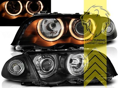 DEPO Angel Eyes Scheinwerfer für BMW E46 Limousine Touring schwarz