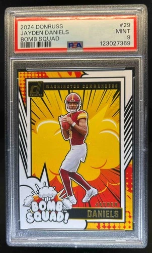 2024 Donruss Jayden Daniels Bomb Squad Rookie RC #29 Commanders PSA 9