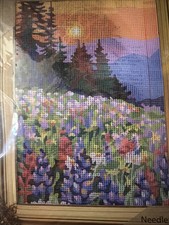 Printed needlepoint kits Tapestry Canvas Floss Included 30x40 cm sunset Rto