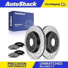 Front Drilled Slotted Brake Rotors Ceramic Pads for Chevy Silverado 1500