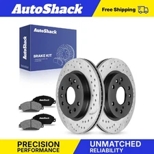 Front Drilled Slotted Brake Rotors Ceramic Pads for Chevy Silverado 1500