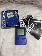 Gameboy Pocket Blue MGB-001 Complete With Box & Manuals Very Nice!