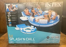 Intex Splash N Chill Inflatable Lake Island Float 145inch x 125inch x 20inch