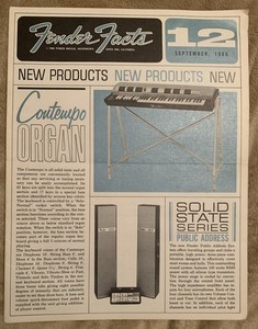 Sept 1966 Original Fender guitars Fun Facts #12 Newsletter Magazine Not Reprint