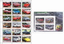 Stamp sheet+block Abarth Automobile Company naxcivan 2018 issue