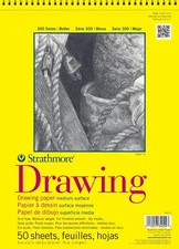 Strathmore 300 Series Drawing Paper Pad, Top Wire Bound, 9x12, Bound 