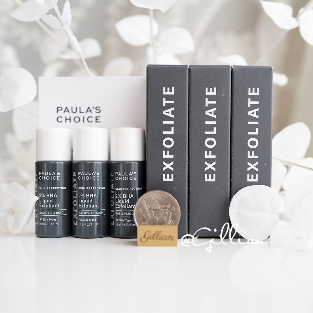 3x Paula's Choice Exfoliate 2% BHA Liquid Exfoliant 10ml /.33oz Ea