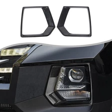 Carbon Fiber Front Bumper Fog Light Lamp Trim Cover For Hyundai Santa Cruz 2022+