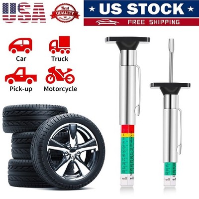 4× Tire Tread Pattern Depth Gauge for Automotive Tire Thickness Measurement USA