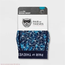 Pair of Thieves Men's Super Fit Web Boxer Briefs - Blue/Purple/White L