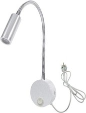 3W Wall Mounted Reading Light Flexible Gooseneck LED Sconce Lamp with Plug & Swi