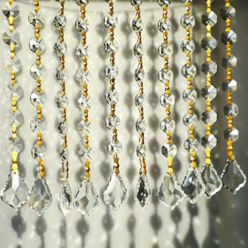 10 Stck. Kristall Girlande Stränge Hängend Glas Kronleuchter Perlen Ketten Ahornblatt - Bild 2 von 6