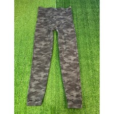 Spanx Women's XL Seamless Camouflage High Waisted Athletic Leggings Gray Camo