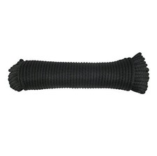 3/16 inch Black Dacron Polyester Rope - 100 Foot  Solid Braid - Industrial