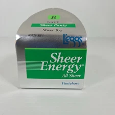 Vintage Leggs Sheer Energy Sheer Pantyhose Size B NAVY Sheer Toe NOS 60928