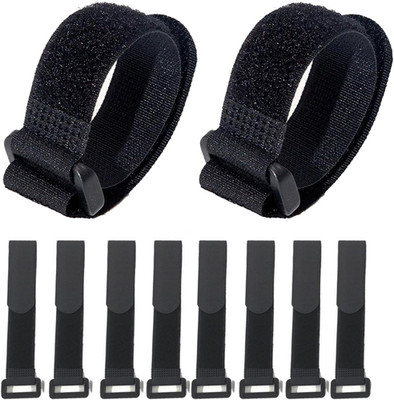 Fastening Nylon Strap with Buckle,10Pack Reusable Self-Adhesive Hook and Loop Ca