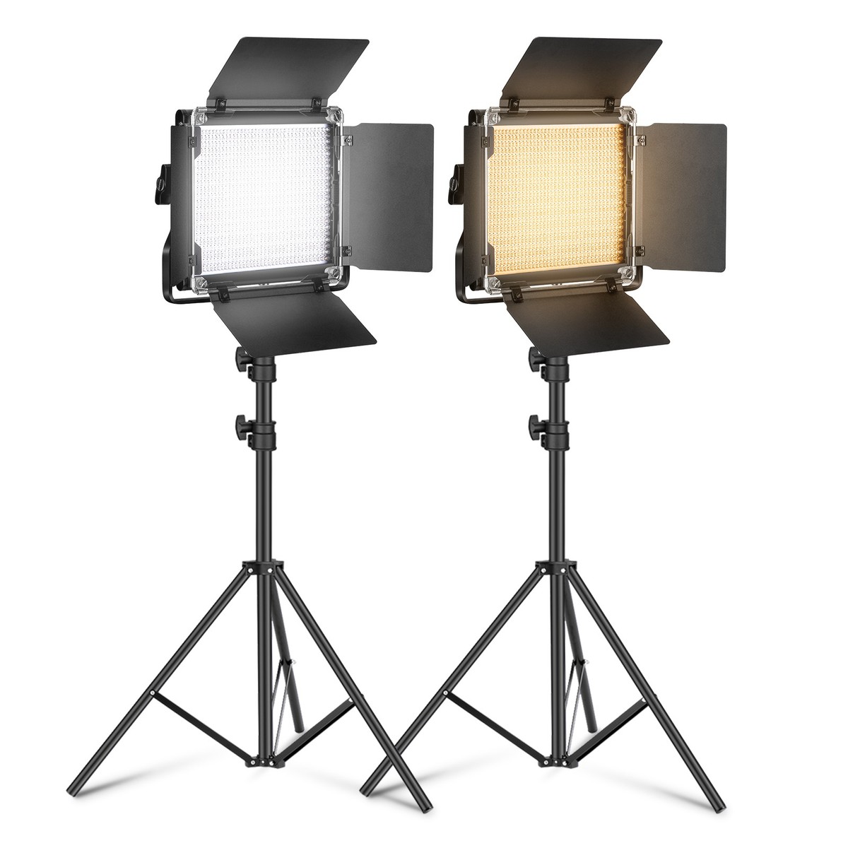 NEEWER NL660D 2-Pack 660 LED Light Kit w/Stands, 3200-5600K, Black