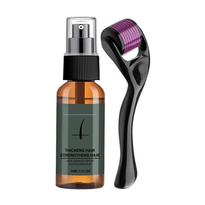 Bartwuchs Set für Männer mit Derma Roller & Haarwachstum Spray 30ml