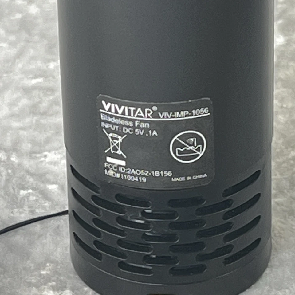 Ventilador personal portátil sin aspas Vivitar de 3 velocidades - recargable - probado Foto 4 de 4