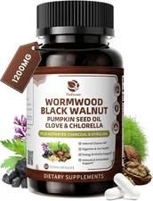 Lukaree Wormwood Black Walnut Cleanse for Human 1200mg – Ultra Gut Cleanse & Dig