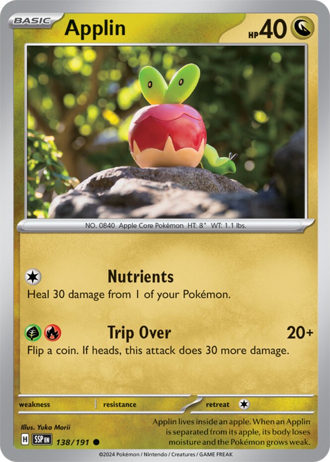 Applin - 138/191 - Common (Near Mint) Surging Sparks - Dragon Pokémon