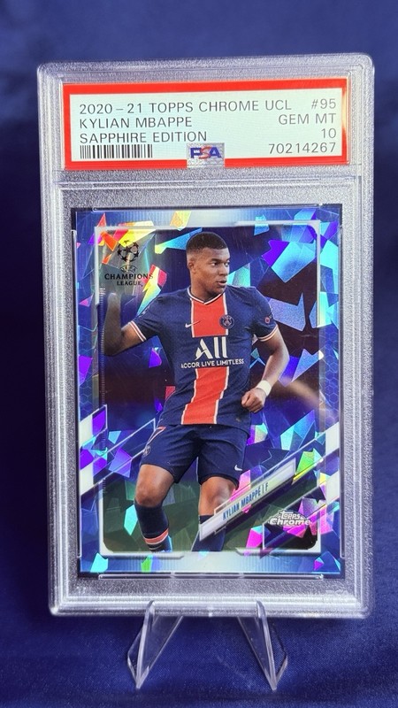 2020 Topps Chrome PSA 10 Sapphire Kylian MBAPPE !FIFA CUP WORLD RECORD HOLDER !!