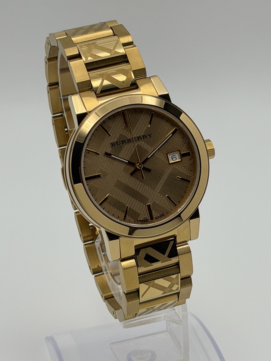 BURBERRY ゴールド 腕時計(クォーツ) BU9038 Burberry BU9038 Unisex Swiss Gold Ion-Plated 38mm Stainless Steel