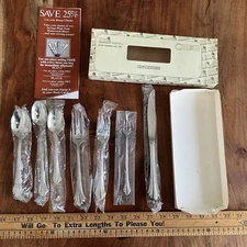 NOS Vintage Oneida Solid Stainless 7 Piece New Unused Set Forks Spoons Knife