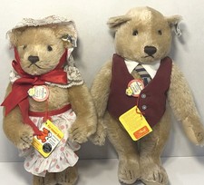 Vintage 1984 Steiff Limited Edition Mohair 14" Mama  Papa Bears Set of 2