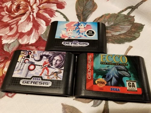 Sonic the Hedgehog 2 / ECCO Tides of Time / Space Harrier 2 (Sega Genesis Lot)