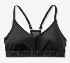 Victorias Secret PINK Ultimate Sport Lightly Lined Sports Bra Large Black New