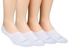  30 Calvin Klein Men's 4-Pair Pack White No-Show Cotton Liner Socks Shoe 7-12