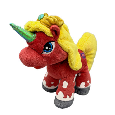 Filly Pferd Einhorn Plüsch Stofftier 25cm Rot Gelb 2011 Simba Toys Unicorn Krone