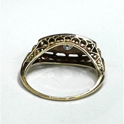 ART DECO 14K MULTI-TONE GOLD AND DIAMOND RING SIZE 7 SKY - Picture 6 of 9
