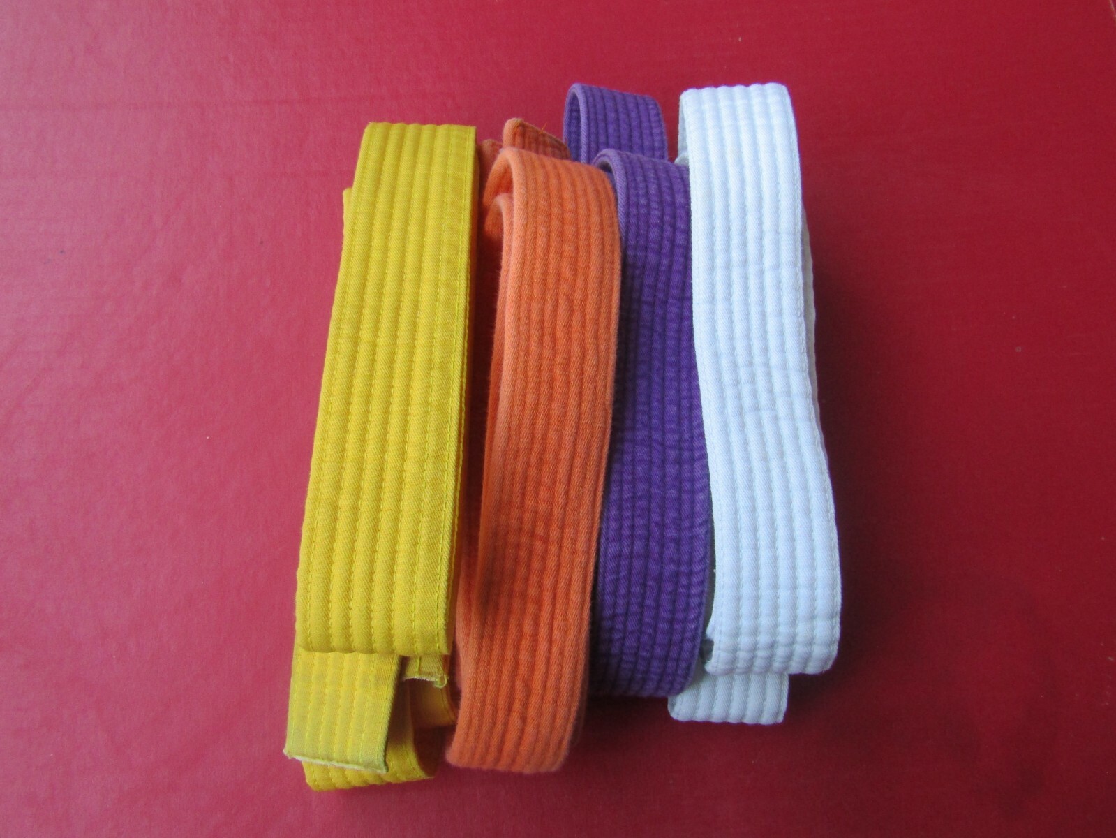 MARTIAL ARTS BELTS 4 Orange Purple White Yellow Karate Tae Kwon Do 1