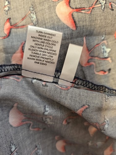 7th Avenue Design Studio Women’s XL Button-Up Top Flamingo Print 3/4 Sleeve Blou - Picture 8 of 8