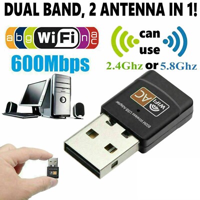 10 X LOT AC600 Mbps Dual Band 2.4/5Ghz Wireless USB Mini WiFi Network 802.11
